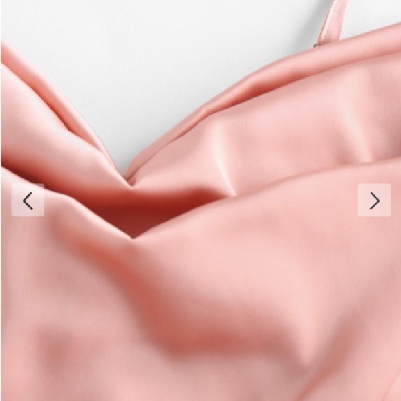 ZAFUL Bownit Draped Satin A-Line Slip Pink Dress NWT - Picture 3 of 4